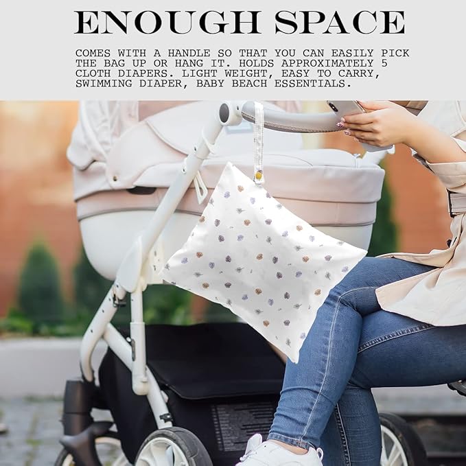 Wet Dry Bag, for Swimsuit, Travel, Beach, Pool, Stroller, Diapers, Dirty Yoga Gym Clothes, Makeup Bag, Waterproof Tropical Palm Leaves Decor Jungle Palm Leaf Favors