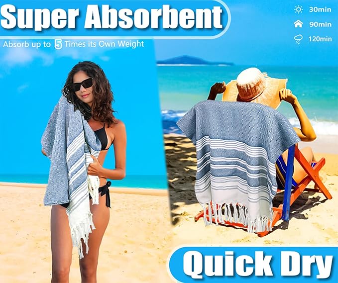 Oversized Turkish Beach Towel Blanket Cotton Giant XL Sandproof Towels Huge Linen XXL Extra Large Big Throw Quilt Blankets for Adults Cloud Travel Camping Glamping Accessories Essentials