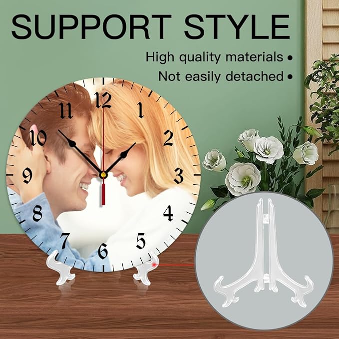 Generic Custom Clocks for Walls Personalized Clocks with Photo Text Logo Customize Gifts for Kitchen Bathroom Home Wedding Friend Family Lover, 10inch-25cm