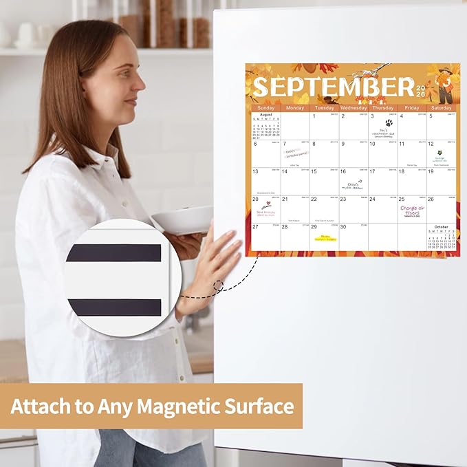 2026 Magnetic Fridge Calendar 18 Monthly Magnetic Calendar for Refrigerator 2026 Wall Calendar Planner Runs from January 2026 Until June 2027 Easy Organizing Markers Tearable (Festive)
