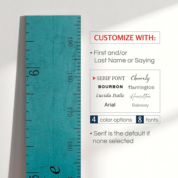Personalized Wooden Growth Chart for Kids – Wall Height Ruler for Child Growth Tracking – Wooden Height Chart for Boys & Girls, Nursery & Home Decor Multiple Sizes & Colors