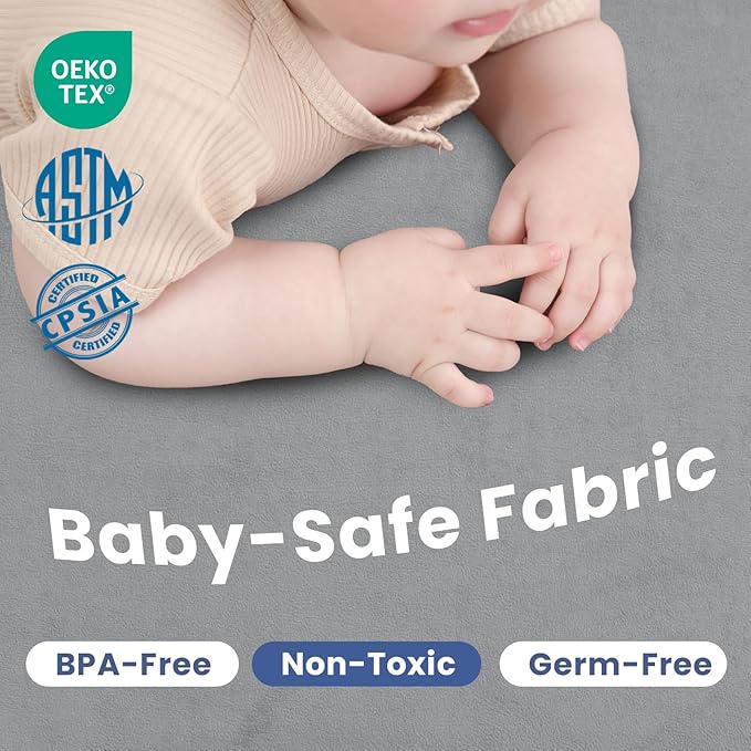 Baby Play Mat for Floor,1.3" Thick Memory Foam Tummy Time Mats,79"×118" Extra Large Non Slip Crawling Mat for Toddlers,Infants,Kids,Yoga Mat,Tatami Style for Living Room(Dark Gray)