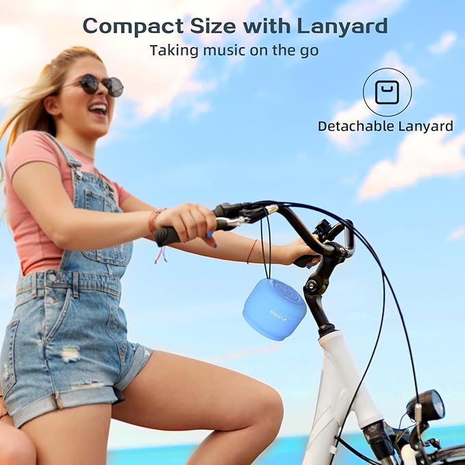 LENRUE Portable Bluetooth Speakers,Waterproof Wireless Speaker, Metal Small Speaker,5W Clear Crystal Sound,Long Playtime time, Colorful Light, Gift for Men and Women