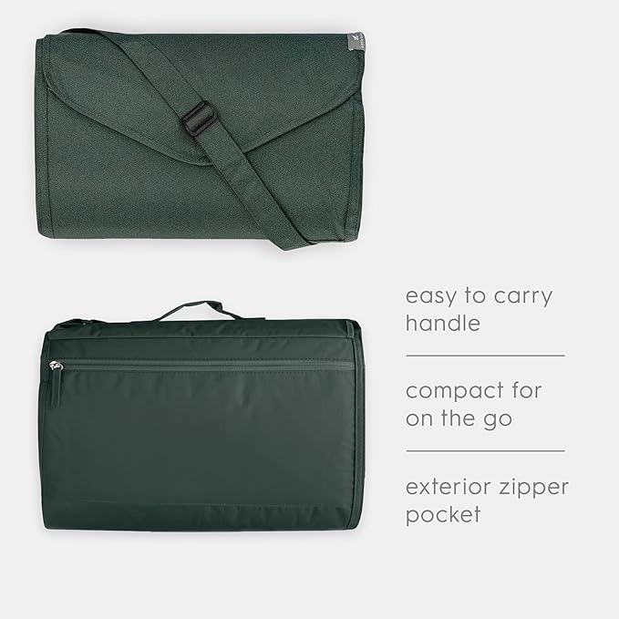 Little Unicorn 5'x7' Outdoor Family Picnic & Beach Blanket | Durable & Water-Resistant Fabric | Compact Fold & Easily Wipes Clean | Zipper Pocket (Chroma Rugby Stripe)