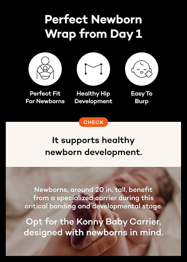 Konny New and Improved Baby Carrier Flex SoftBreeze Premium Material - Adjustable, Easy to Wear and Wrap Baby Sling, Perfect for Newborn Babies Essentials up to 44 lbs,(M-4XL)-Dusty Pink