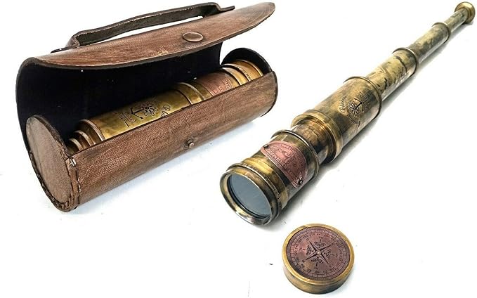 Scout Regiment Brass Telescope 19" London 1940 Broadhurt Clarkson Antique Replica Spyglass Scope High Resolution DF Lens Brilliant Magnification (Scout -19")