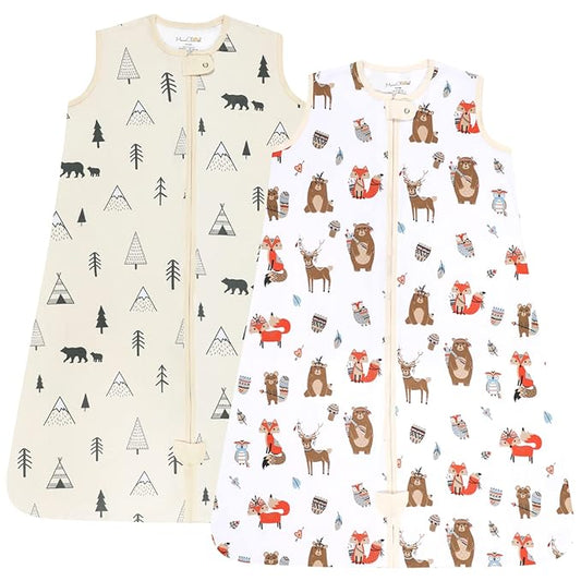 Mama Cheetah Baby Sleep Sack 0.5 TOG, Organic Cotton Baby Wearable Blanket with Two-Way Zipper, Swaddle Transition Baby Sleeping Bag for Newborn Infant Toddler Boy Girl, 6-12 Months