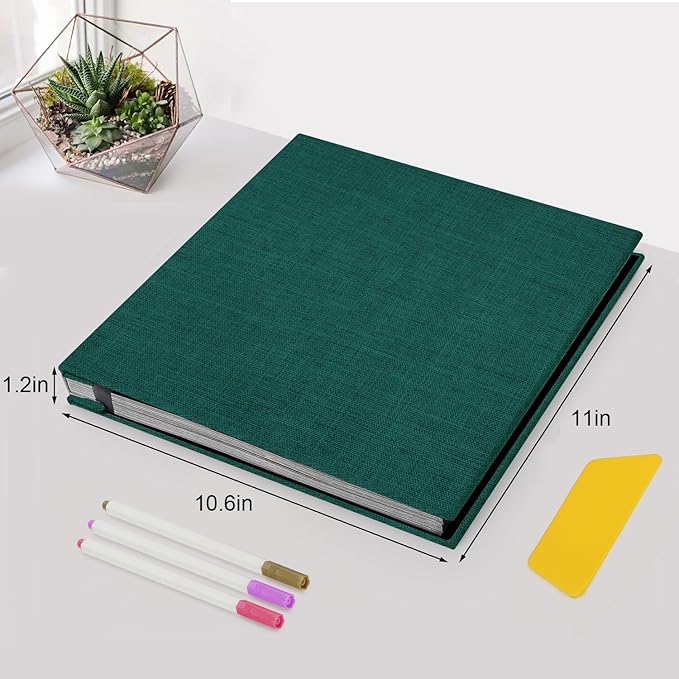 Zesthouse Photo Album Self Adhesive Pages, 60 Pages Magnetic Scrapbook Albums with Sticky Page,Photos Album Holds 8x10 & 5X7 & 4x6 & 6x8 & 3x5, Large Picture Book Ideal for Family,Wedding,Baby