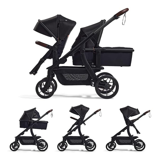 Momcozy ChangeGo Baby Stroller, Convertible Single-to-Double-to-Wagon Stroller with 23 Configurations, Seat Included, Large PU Wheels, All-Wheel Suspension ＆ Extendable UPF50+ Canopy
