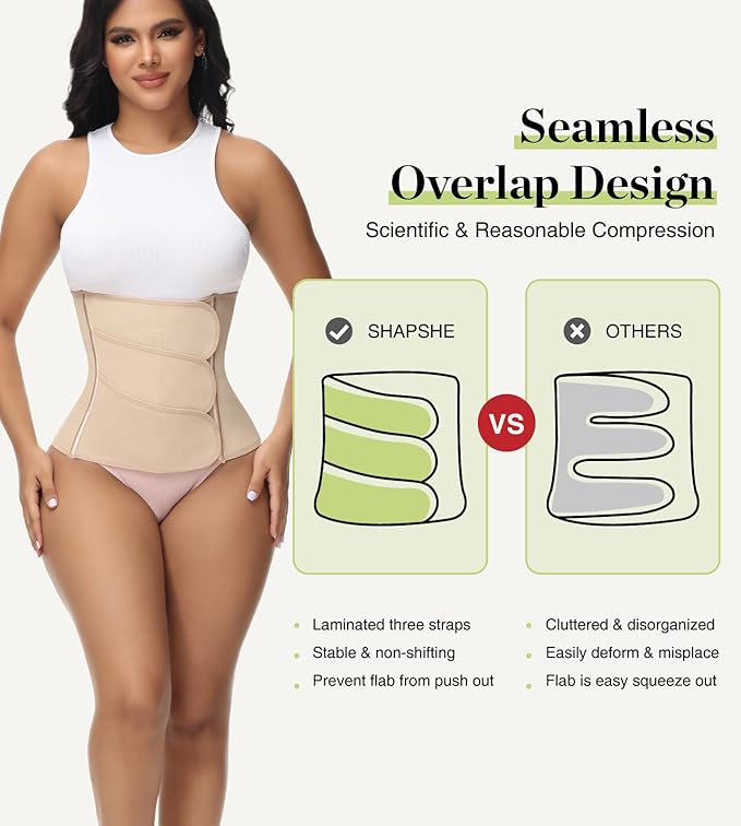 SHAPSHE Waist Trainer for Women Postpartum Recovery Wrap Waist Cincher Corset Shapewear Belly Band