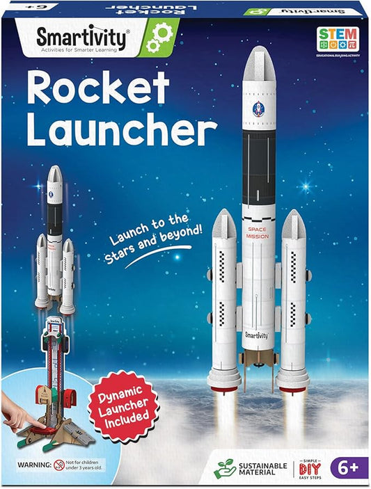 Smartivity Rocket Launcher STEM Kit for Kids 6,7,8,9,10,11,12 Years Old | Build Your Own Rocket and Launcher | Birthday Gift for Smart Kids | DIY Science Toy for Boys & Girls 6-12 Years
