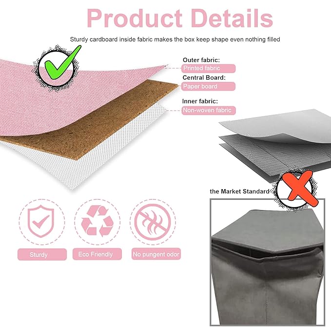 Toy Storage Box for Girls, Large Kids Toy Chest Boxes Organizers and Storage with Lids & Handles for Nursery,Playroom 24.5"x13"x16"(Pink)