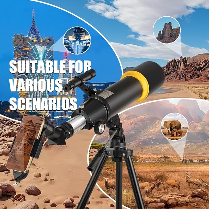 Telescope for Adults, 90mm Aperture 600mm Refractor Telescope for Kids and Beginners, Telescopes for Adults Astronomy with Handbag and Phone Adapter