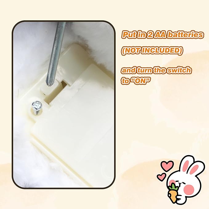 Easfan Hopping Bunny Plush Grey Jumping Spotted Rabbit Ears Nose Moving Educational Plush Toy Interactive Toy Electric for Toddlers Kids