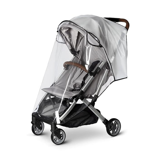 Bemece Stroller Rain Cover, Universal Stroller - Waterproof Windproof Travel Weather Shield Thick & Durable Protect from Dust and Snow with Breathable Ventilation Mesh Clear Visibility