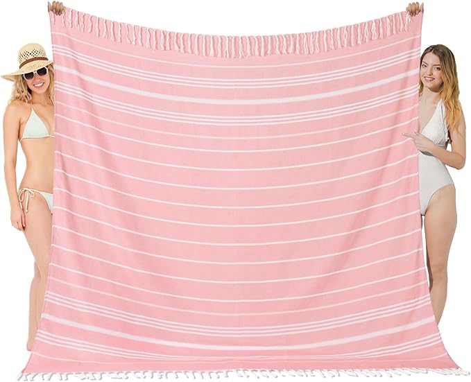 Oversized Turkish Beach Towel Blanket XXL Cotton Sandproof Towels Boho Woven Extra Large Big Sand Free Giant Throw Thick Blankets Huge Quilt XL Picnic Camping Necessities Cloud For Adult Gifts