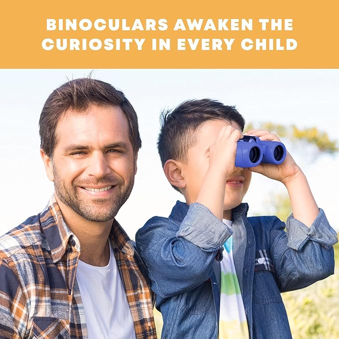 Binoculars for Kids for Toddler - for Little Boys and Girls – Extensive Set Incl. Magnifying Glass & Compass – Powerful Magnification 8X21 – 3 to 12 Year Old Kids