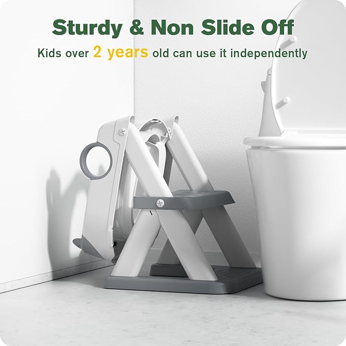 Potty Training Seat, Upgrade Toddler Toilet Seat for Kids Boys Girls, 2 in 1 Potty Training Toilet for Kids, Splash Guard Anti-Slip Pad Step Stool（Upgraded Cushion）