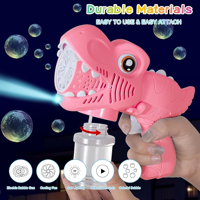 Onory 1 Pack Bubble Gun Machine for Kids, Bubble Gun with Bubble Solutions for Boys Girls, Bubble Blaster for Summer Toy, Party Favors, Outdoor & Indoor Activity, Birthday Gift, Bubble Blower