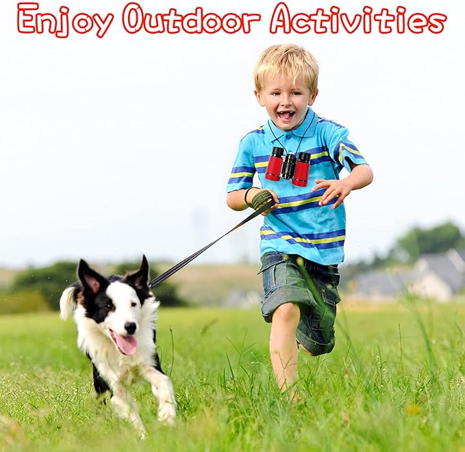 Scotamalone Kids Binoculars Shock Proof Toy Binoculars Set for Age 3-12 Years Old Boys Girls Bird Watching Educational Learning Hunting Hiking Birthday Presents