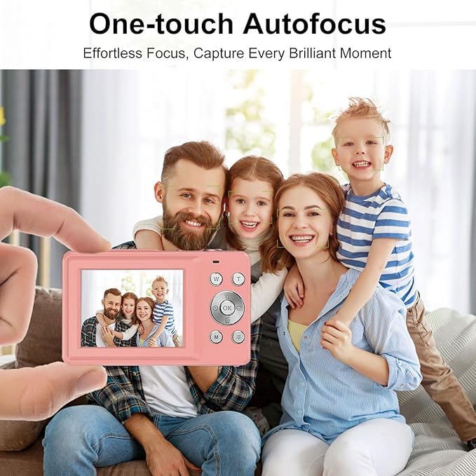 Digital Camera,Autofocus 4K Vlogging Camera for Photography with 32GB Card,48MP Portable Compact Point and Shoot Kids Digital Cameras for Kids Boys Girls with 18X Zoom,Anti-Shake