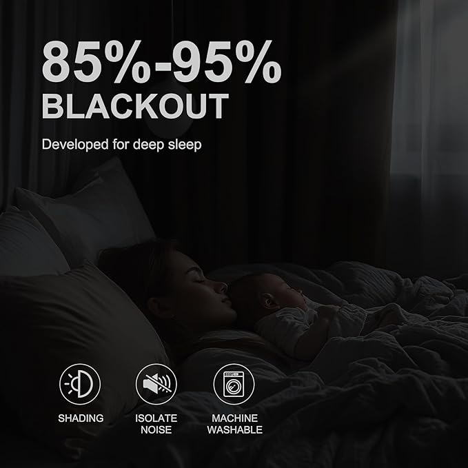 NICETOWN Blackout Curtains for Living Room - Thermal Insulated with Grommet Top Room Darkening Noise Reducing Plylux Curtains for Bedroom Cafe Bar, 2 Panels, Cappuccino, 52 x 63 Inch Long