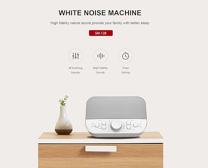 Riptunes White Noise Sound Machine w/ 28 Soothing Sounds, SM128 Enjoy Your Sleep with This Great Noise Machine