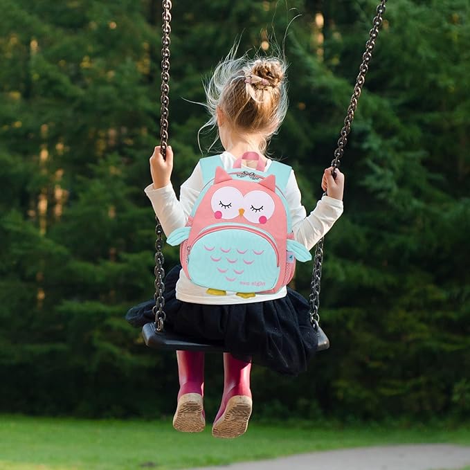 SUN EIGHT Preschool Backpack Toddler for Girls Animal Waterproof Kids Backpack 3D Cartoon School Bag for Baby Girl Boy 1-5 Years（Cute Owl）