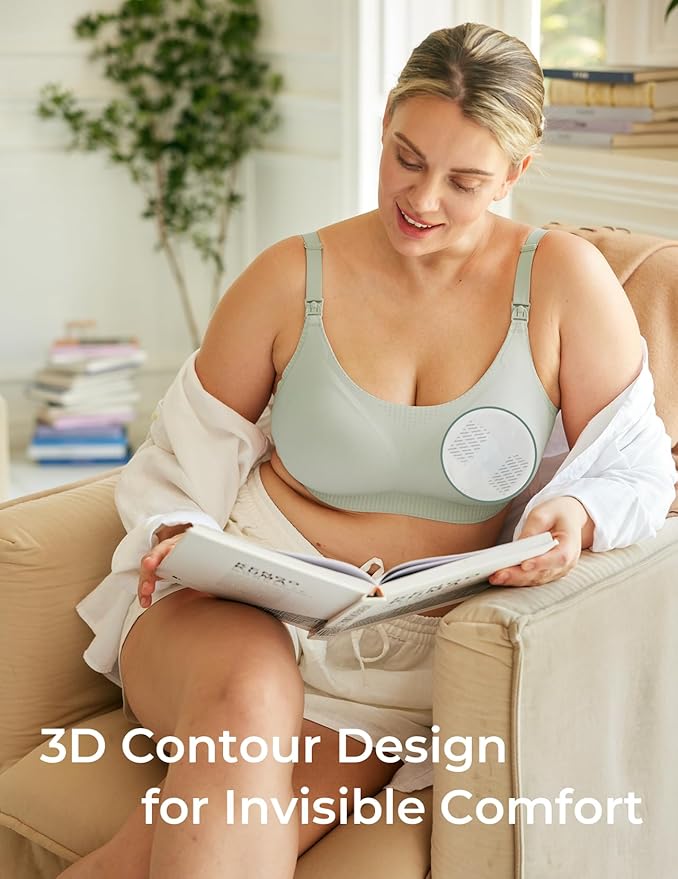 Momcozy Bamboo Disposable Nursing Pads, Advanced Blue Core for Ultra-Absorbent, Leakproof & 3D Design, Biodegradable for Sensitive Skin, Individually Wrapped, 120 Count