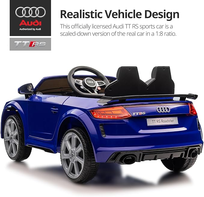 Kids Electric Car, Licensed Audi 6V Kids Ride on Toy Car for Toddlers with Remote - Dark Blue