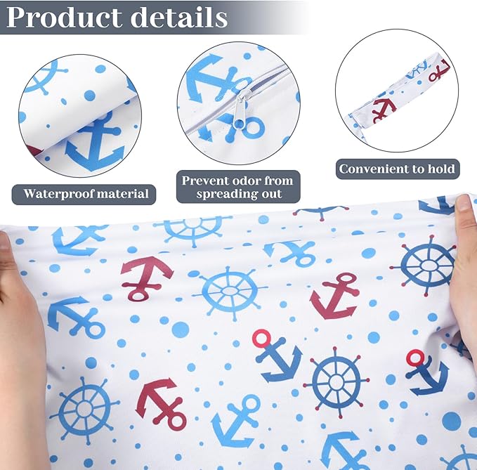 Shappy 2 Pcs Large Travel Laundry Bag Washable Waterproof Wet Dry Large Dirty Clothes Bag Bathing Workout(Navigation)