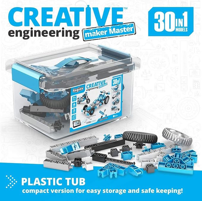 Engino Creative Engineering Toys, 30 Multi Model Set for Kids 7+, Bulding Toys, Creative STEM Kit, STEM Projects for Young Inventors, Gift for Boys & Girls