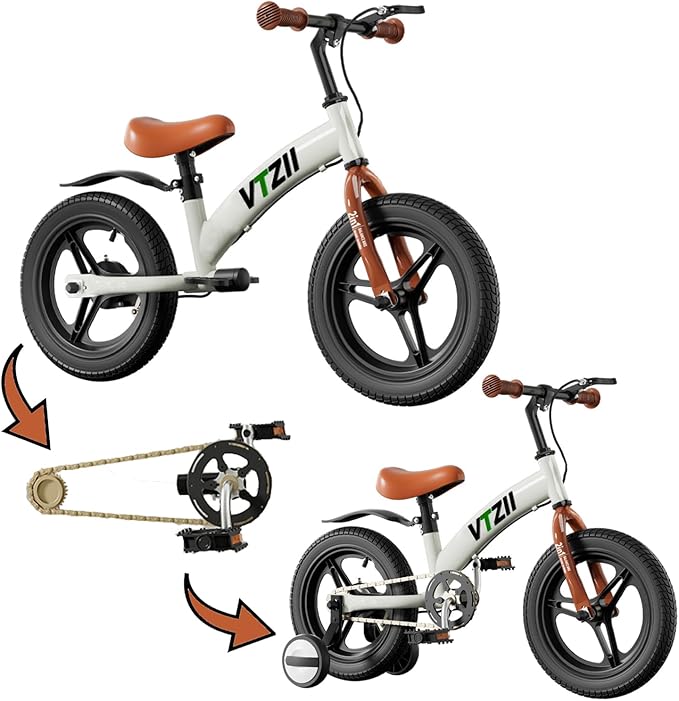 Balance Bike 2 in 1 with Pedals Brake Training Wheels Kickstand Pneumatic tyre,for Kids 2-7 Years Old,Kids Bike 12 14 16 inch