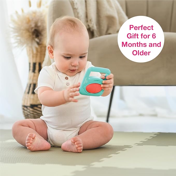 Edushape Festival Music Gift Set - Baby Musical Instruments Include Mini Rain Stick, Crackle & Roll, Bell, Tambourine, Maracas - Interactive Baby Musical Toys for Kids and Toddlers 18 Months and Up