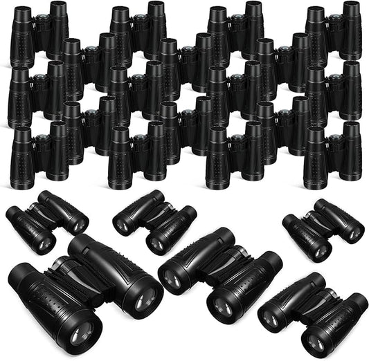 Libima 24 Pcs Binoculars for Kids Educational Compact Kids Binoculars with Neck String Toddler Telescope for Boys Girls Learning Bird Watching Camping Hiking Travel Safaris Birthday Gifts(Black)