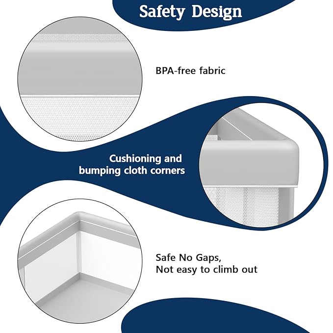 Baby Playpen 65×50Inch, Playpen for Babies and Toddlers, Play Pen Pin Indoor Outdoor Baby Play Fence