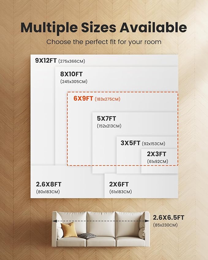 Amada 6x9 Washable Area Rug, Modern Abstract Living Room Rug with Non-Slip Backing & Short Pile, Large Rug with Abstract Pattern for Living Room, Bedroom and Dinning Room, Brown