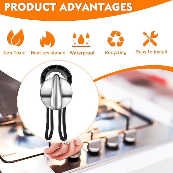 Stove Knob Safety Covers for Child, Gas Stove Knob Locks, Oven Lock Child Safety Stove Guard Black, Stove Knob Safety Cover for Child and Pet (5 Pack)