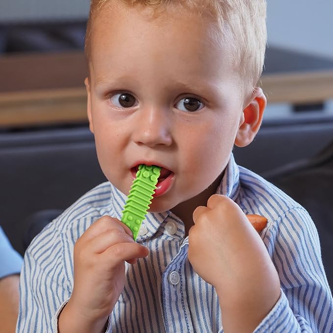 ERKOON Sensory Chew Toys for Autistic Children, 4 Pack Silicone Chewy Tube Oral Motor Tools for Sensory Kids with Autism, Biting, ADHD, SPD, Chewies with Special Needs, Teething Sticks Toys (4 Pack#1)