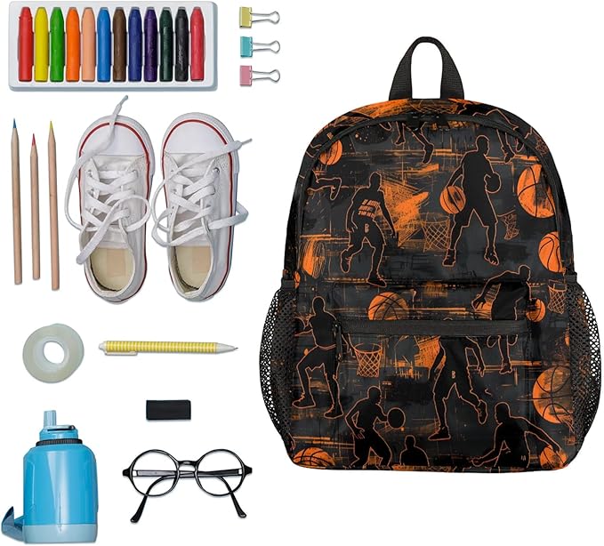 Toddler Backpack for Boys Girls - 12 Inch Basketball Player Kids Backpack Preschool Kindergarten Backpack Lightweight Waterproof Schoolbag Book Bag for School