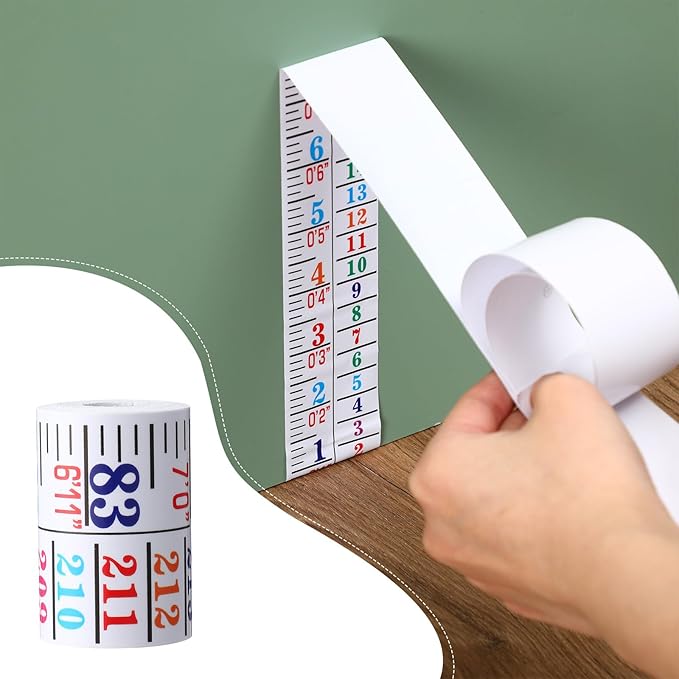 Tatuo Growth Chart Wall Labels Height Indicator Tape Ruler Growth Chart Decor Height Indicator Adhesive Ruler for Home Room Measuring(Colorful)