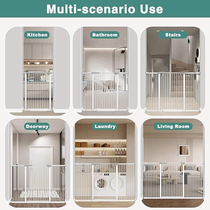 Frail 40.5" Extra Tall Baby & Pet Gate, 54.8"-57.4" Wide, White