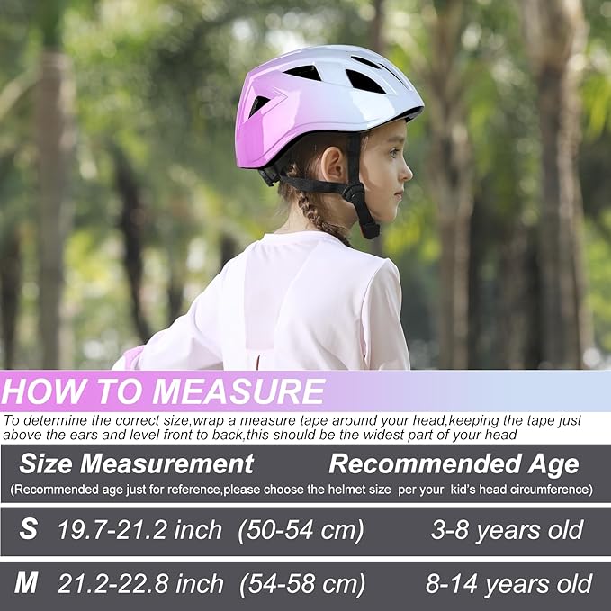 Kids Bike Helmet,2 Sizes Adjustable for Youth Child Boys & Girls Ages 3-5-8-14,Ventilation and Multi-Sport for Bicycle Scooter Skate