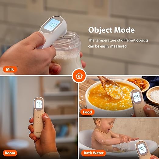 iHealth Infrared Digital Thermometer for Adults and Kids, Baby Thermometer with 3-in-1 Mode & 3-Color Prompt, Fever Alarm & Silent Mode, Forehead & Object Detection, 40 Memory Storages, PT9L, White