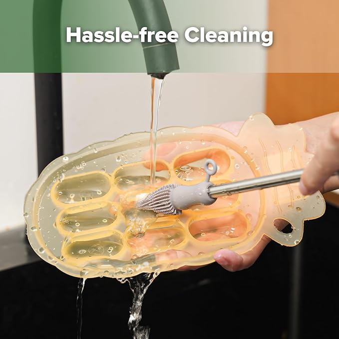 Haakaa Silicone Nibble Freezer Tray -Breastmilk Teething Popsicle Mold - Baby Fruit Food Feeder Teether Tray - Baby Food Maker - Ice Cube Tray - 4 Months+ Babies - BPA Free -Banana