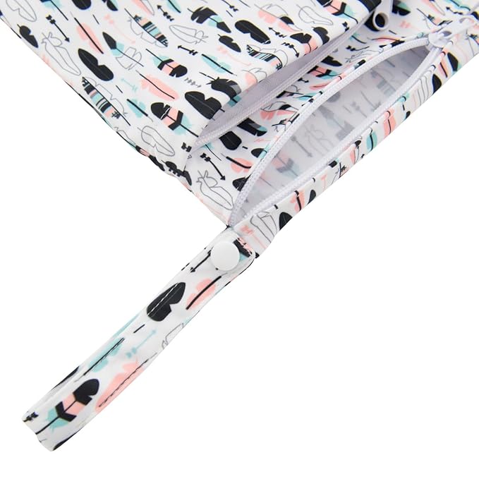 ALVABABY 3pcs Baby Cloth Diaper Wet Dry Bags Waterproof Reusable with Two Pockets Travel Beach Pool Daycare Soiled Baby Items Yoga Gym Bag for Swimsuits or Wet Clothes 3L-H1