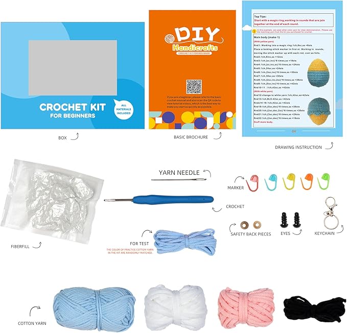 Utook Crochet Kit for Beginners, Crochet Vegetable Kit,Beginner Crochet Kit for Adults and Children, with Instructional Videos and Paper Tutorials, Handmade Crafts, Holiday Gifts (Koala)