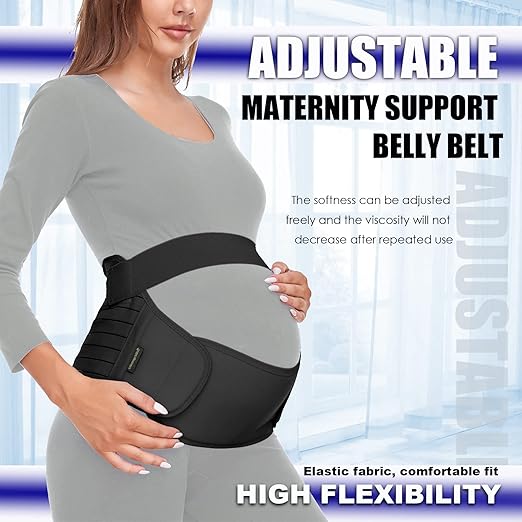 ChongErfei Maternity Belt, Pregnancy 3 in 1 Support Belt for Back/Pelvic/Hip Pain, Maternity Band Belly Support for Pregnancy Belly Support Band (S: Fit Ab 31.5"-43.3", Black)
