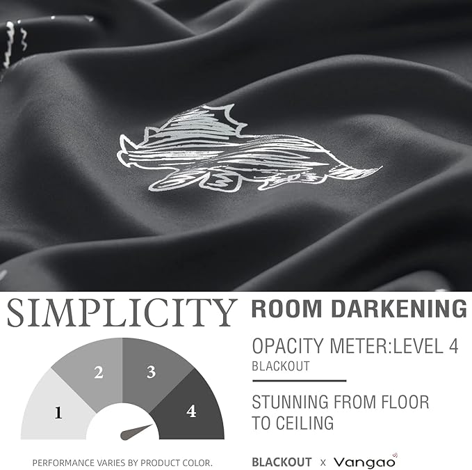 Vangao Kids Curtains Black Blackout Dinosaur Curtains for Boys Kids Nursery Girls Room Silver Dino Foil Print Thermal Insulated Drapes Grommet Top Window Treatments 84 Inches Length 2 Panels