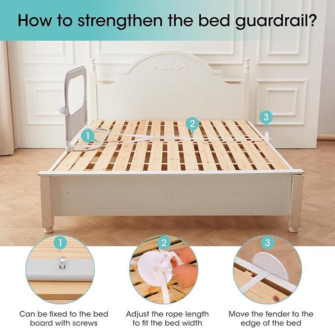 Baby Bed Rail Guard for Toddlers - 35.1" Toddler Bed Side Rails for Crib, Twin, Full, Queen Bunk Size Bed Swing Down Bedrail Extral Tall Child Safety Side Railing Guards for Kids
